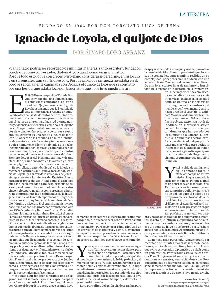 Un santo de ayer, para el mundo de hoy, con la mirada en el mañana.

Aquí va este pequeño homenaje en La Tercera de <a href="/abc_es/">ABC.es</a>.
AMDG

abc.es/opinion/alvaro…
