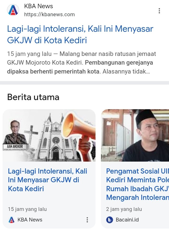 Ada lagi Penolakan Gereja di Kediri.
Aku ga nanya lagi apakah oknum atau ga nya, terserah mau katakan apa.
Tp aku nanya, spt pertanyaan EdisTV, apakah km masih islam ?