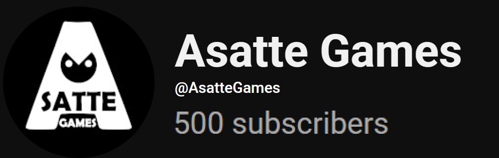 Asatte Games YouTube channel has reached 500 subscribers! Thanks you all for the support and interest in the #Defold tutorials. New and Better tutorials on Defold (2D and 3D) are on the way!!
The Channel:
youtube.com/@AsatteGames
#gamedevs  #indiedev  #madeWithDefold #indie_games