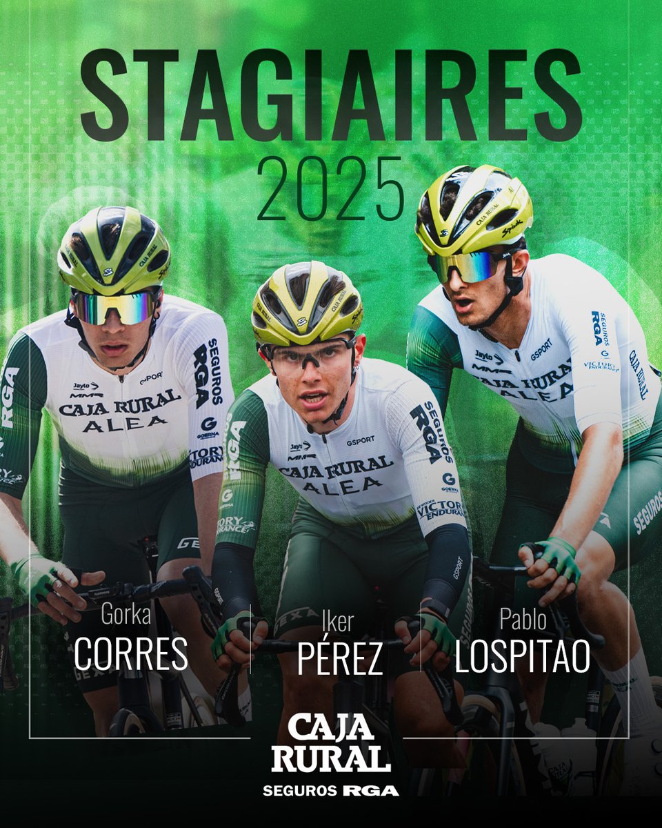 ✅ Ya conocemos a los tres stagiaires que competirán con Caja Rural-Seguros RGA. Los tres proceden de <a href="/FilialCajaRural/">Caja Rural-Alea</a> ⚪💚

🚴‍♂️ 𝐏𝐚𝐛𝐥𝐨 𝐋𝐨𝐬𝐩𝐢𝐭𝐚𝐨
🚴‍♂️ 𝐆𝐨𝐫𝐤𝐚 𝐂𝐨𝐫𝐫𝐞𝐬
🚴‍♂️ 𝐈𝐤𝐞𝐫 𝐏𝐞́𝐫𝐞𝐳

📝 bit.ly/4fg6KoN

#SúmateAlVerde 💚