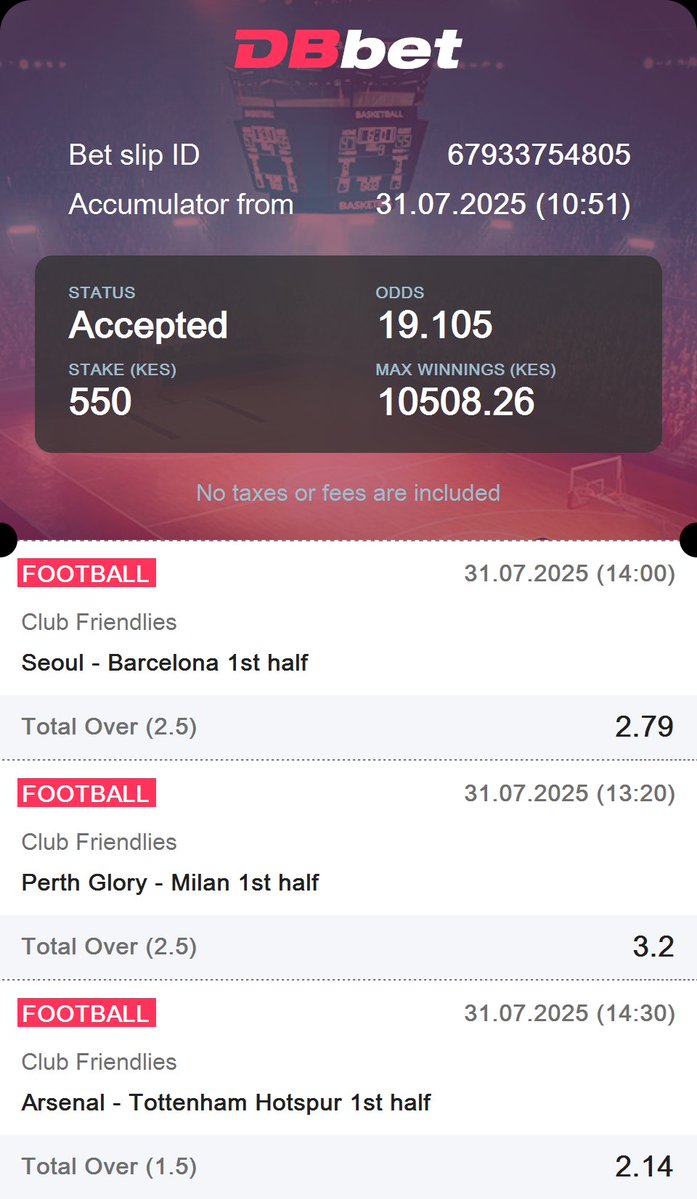 T2

19 odds 

DBBET booking code: HNR8G

Create account: db-bet.co/KTDB_

Promo code: KTDB