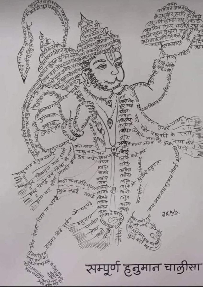 Entire Hanuman Chalisa in a single Frame.