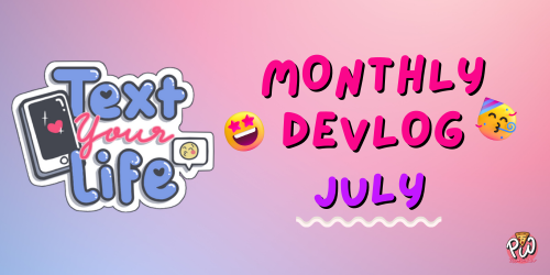 pizzawriters's tweet photo. July Monthly Devlog: now available on Itchio! π€π©΅
https://t.co/yCoUY17Cev
_
#TextYourLife #chatsim #otome #chatgame #itchio #itchiogames #pizzawriters #amare #datingsimgame #datingsim #femaleprotagonist #interactivefiction #visualnovelgame #visualnovel #romancegame #indiegame https://t.co/RDWSTrjiHF