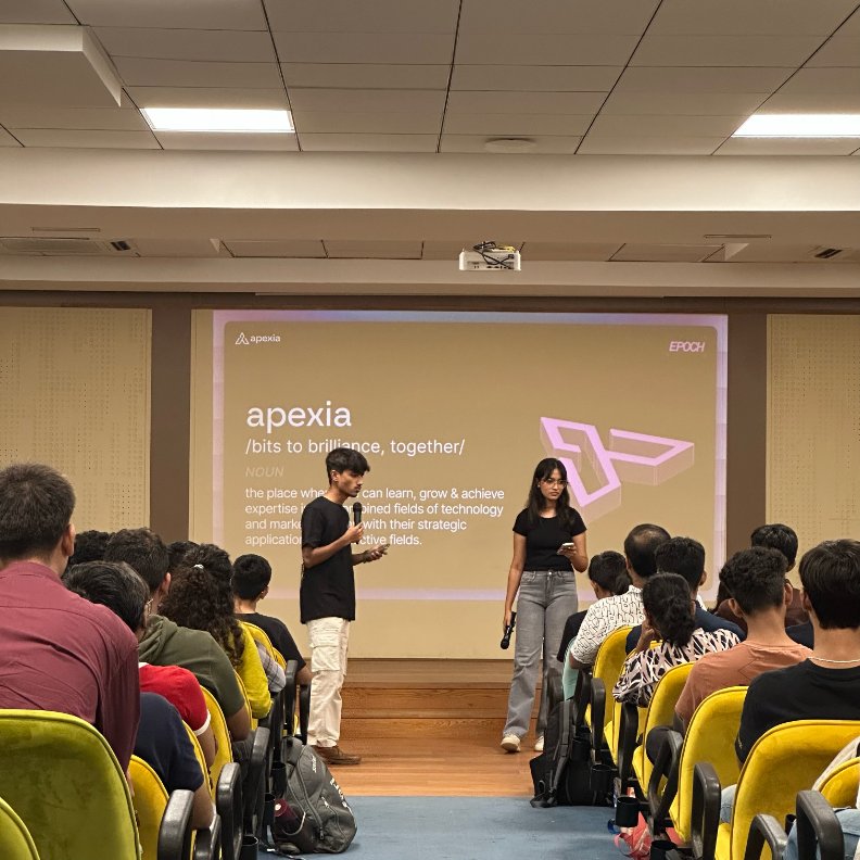 Hosts <a href="/BrahmbhattKabir/">Kabir Brahmbhatt</a>  and <a href="/dhyaniupadhyayy/">Dhyani Upadhyay</a>  just kicked off Epoch and brought some crazy energy on stage!
 Stay tuned for what comes next.