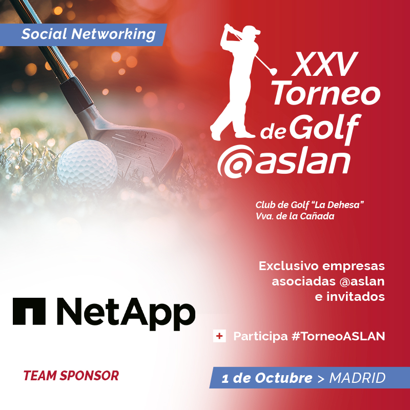 Asociación @aslan (@aslan_es) on Twitter photo ⛳<a href="/NetApp_es/">NetApp España</a> apoya como patrocinador el XXV #TorneoASLAN. Una gran oportunidad para reforzar relaciones y fomentar el ‘team building’ ¡Nos vemos el 1 de octubre en Madrid!
ℹ️lnkd.in/dc2G86g8 #UneteASLAN ⛳<a href="/NetApp_es/">NetApp España</a> apoya como patrocinador el XXV #TorneoASLAN. Una gran oportunidad para reforzar relaciones y fomentar el ‘team building’ ¡Nos vemos el 1 de octubre en Madrid!
ℹ️lnkd.in/dc2G86g8 #UneteASLAN