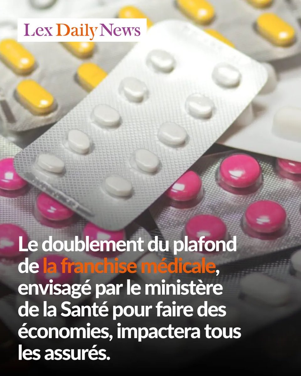 📌 ACTU : Le doublement de la franchise médicale envisagé par le gouvernement pour réduire les dépenses de #santé suscite de vives inquiétudes.

Il risque d’alourdir la charge financière des patients et de limiter leur accès aux soins.

On fait le point ➡️ lexdailynews.fr/les-consequenc…