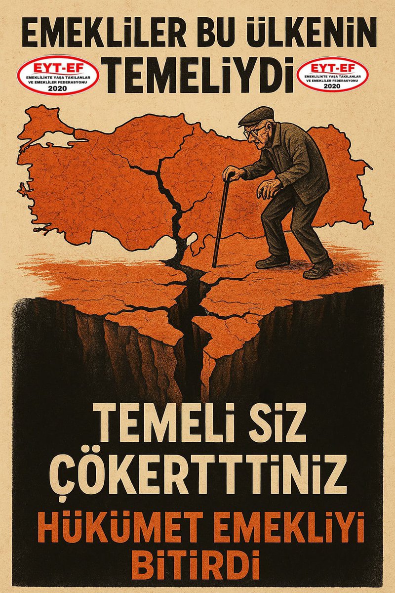 <a href="/ArzuLastikci/">EYT & EF Arzu LASTİKCİ</a> <a href="/RTErdogan/">Recep Tayyip Erdoğan</a> <a href="/isikhanvedat/">Prof. Dr. Vedat Işıkhan</a> <a href="/_cevdetyilmaz/">Cevdet Yılmaz</a> <a href="/eczozgurozel/">Özgür Özel</a> <a href="/MHP_Bilgi/">MHP</a> <a href="/iyiparti/">İYİ Parti</a> <a href="/herkesicinCHP/">CHP 🇹🇷</a> <a href="/erbakanfatih/">Dr. Fatih Erbakan</a> <a href="/GelecekPartiTR/">Gelecek Partisi</a> <a href="/mahmutarikansp/">Mahmut Arıkan</a> <a href="/EytEmeklilerFed/">EYT VE EMEKLİLER FEDERASYONU</a> <a href="/EYT_ED/">EYT VE EMEKLİLER DERNEĞİ</a> #HükümetEmekliyiBitirdi

2008/5510 sayılı yasayla
Emeklilik sistemi çökertilmiş,
ABO düşürülmüş,
İntibak rafa kaldırılmış,
Maaş yerine sadaka sistemine geçilmiştir.

📢 #Emekli nin hayatını bitiren
düzenin mimarı Hükümettir.

#5000KısmiHükümetKurbanı
<a href="/RTErdogan/">Recep Tayyip Erdoğan</a>
<a href="/isikhanvedat/">Prof. Dr. Vedat Işıkhan</a>