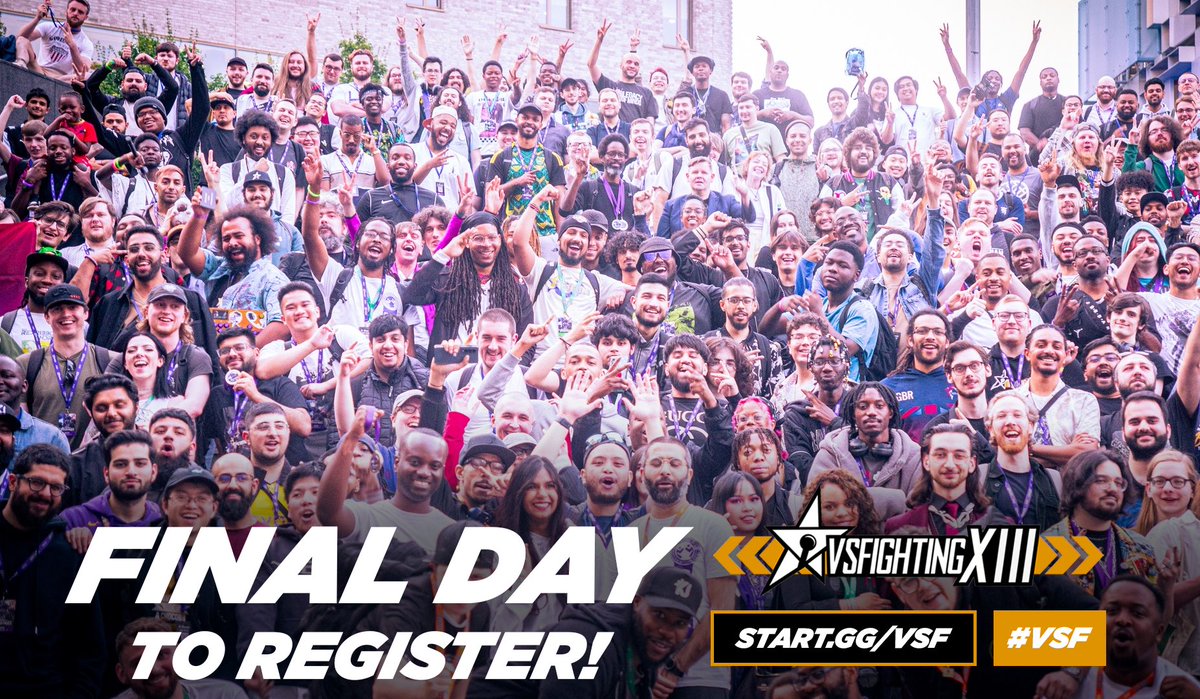 🚨Today is your last chance to register for VSFighting XIII!🚨

Come and join us for our annual celebration of what we all love! Play offline, meet new people and watch some great games! ❤️

Register today! See you there!
🔗Link below! ⬇️