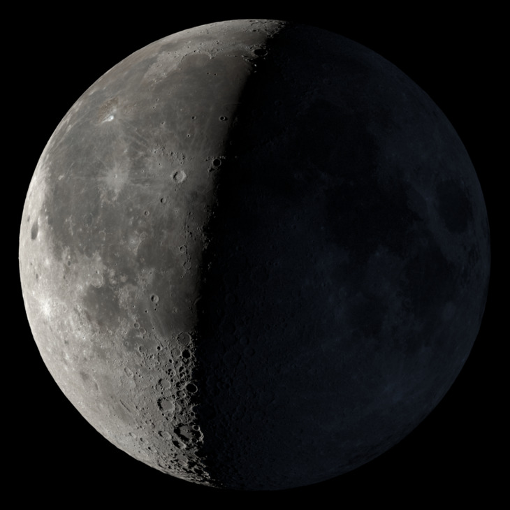 Faza Księżyca dzisiaj🌘 41% (Księżyc w kształcie "#C" - #cofa się, #cienieje, #ciemnieje, #chudnie, stary księżyc). Wiek Księżyca 24 dni.

Za 6 dni nów🌑
Za 14 dni pierwsza kwadra🌓

Odległość🌘od🌍: 364 893 km (rośnie)
Grafika: NASA SVS