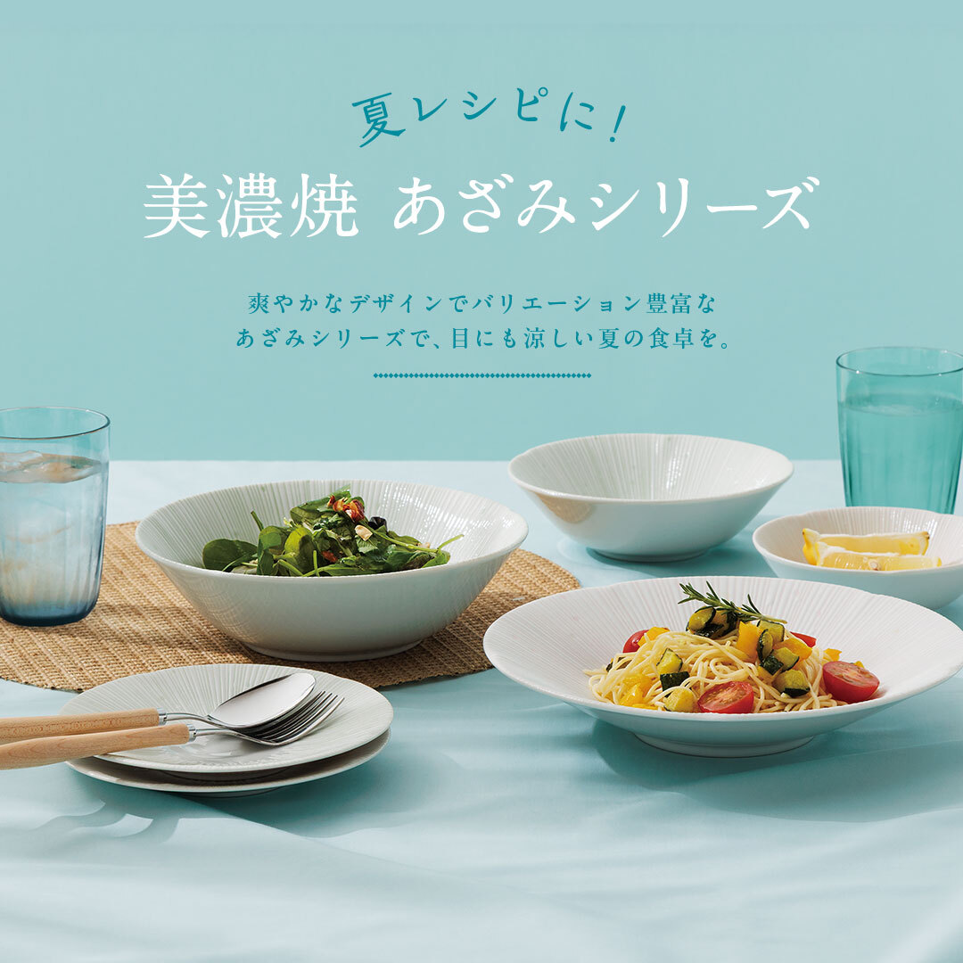 🌿夏レシピが映える器🌿 美濃焼 あざみシリーズで、目にも涼しい夏の