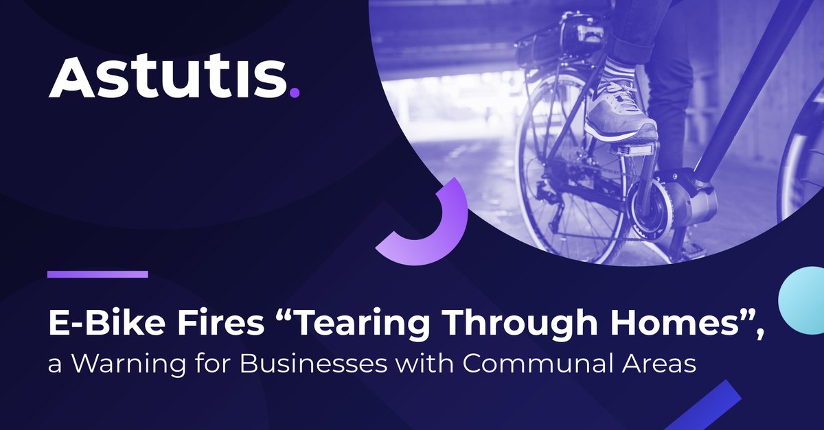 #eBikes and lithium-ion battery fires are one of the UK’s fastest-growing #FireRisk, up 93% in 2 years!

What does this mean for businesses and how can you stay compliant and safe? Learn more: ow.ly/wb3x50WvmGI

#FireSafety #HealthAndSafety #HSE #RiskAssessment #Astutis