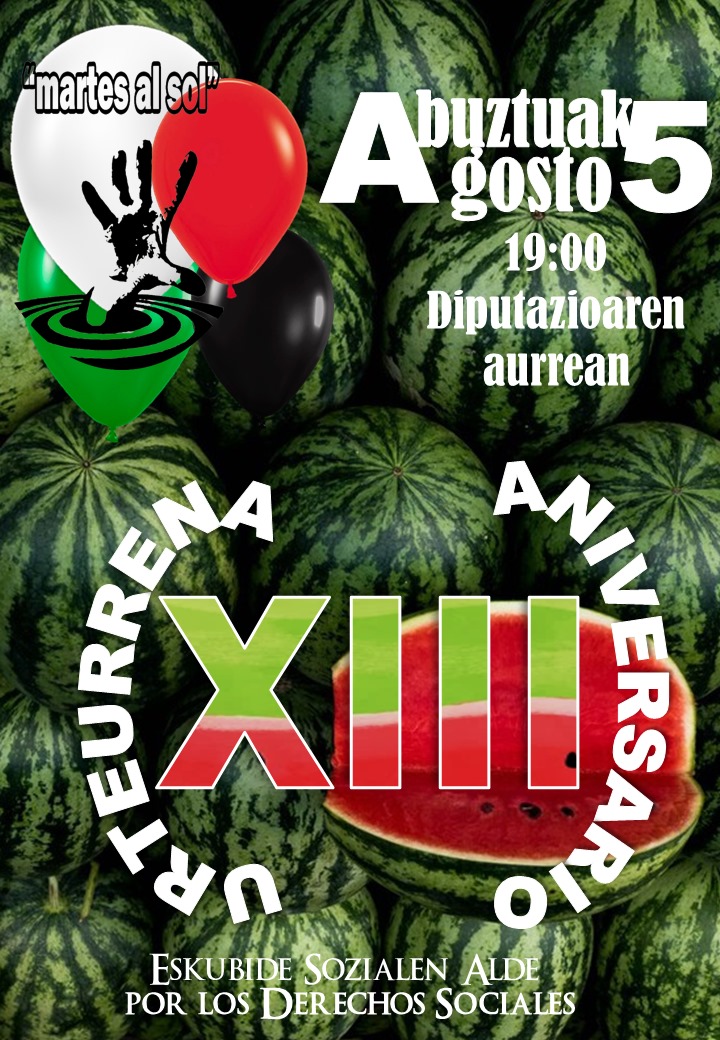 Agosto, celebramos que continuamos en la calle un año más. Si señalamos con satisfacción cada año que cumplimos es porque somos conscientes de la importancia que tiene la constancia y de lo difícil que resulta que determinadas dinámicas se mantengan en el tiempo. Zuen zain gaude