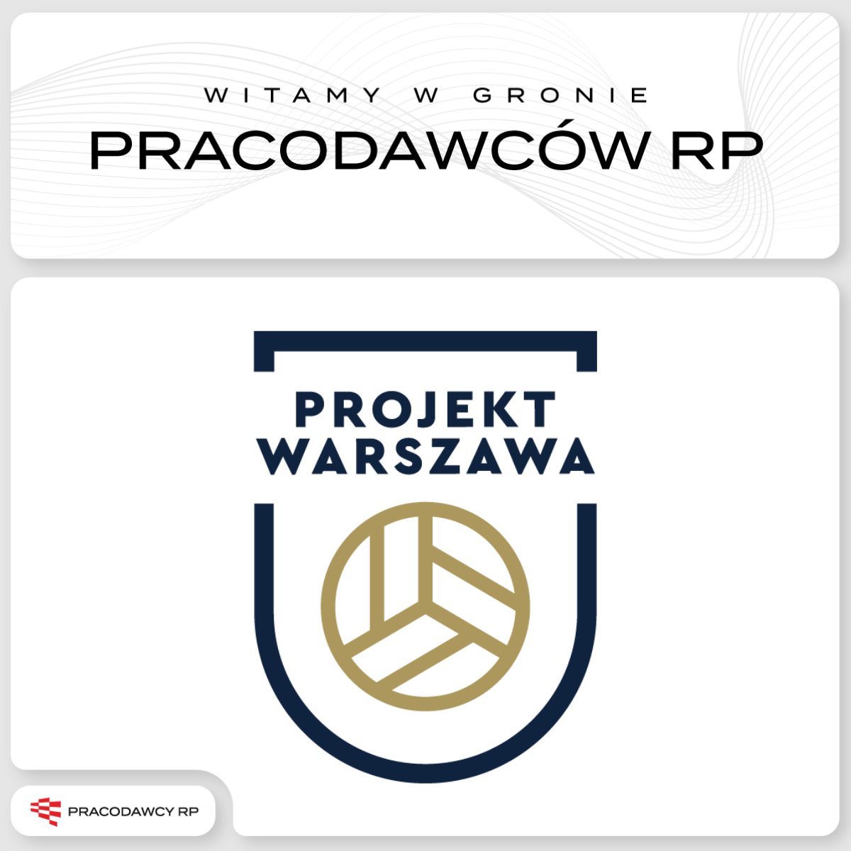 Witamy <a href="/projektwarszawa/">PGE Projekt Warszawa</a> w gronie członków Pracodawcy RP! 🤝🏐

PGE Projekt Warszawa to profesjonalny klub siatkarski występujący w najwyższej polskiej klasie rozgrywkowej - PlusLidze oraz europejskiej CEV Lidze Mistrzów. W sezonach 2023/2024 oraz 2024/2025 stołeczny zespół sięgał