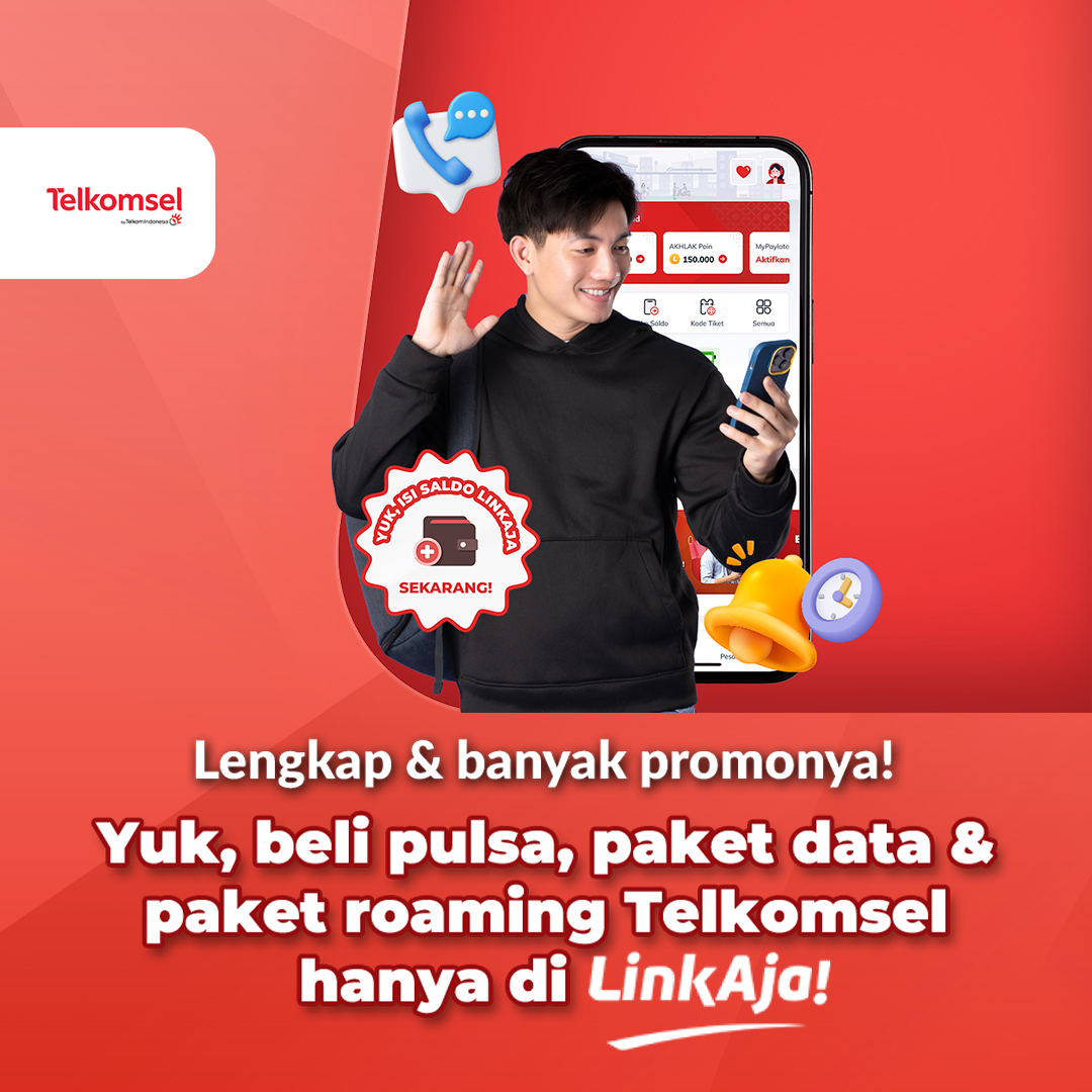 Lengkap dan banyak promo beli pulsa, paket data atau paket roaming Telkomsel di LinkAja.

Simak informasi selengkapnya di tautan berikut ya linkaja.id/promo/linkaja-…

Customer Service: livechat.linkaja.id