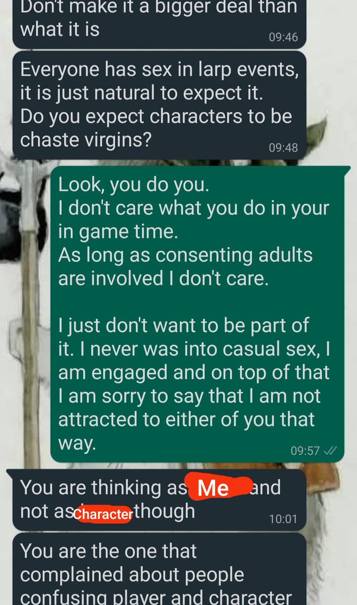 RPG_games_1's tweet image. Does larp count? I did not join a make out session in game and apparently made someone angry [by spikywobble]
  
 #playingVideogames #playing
