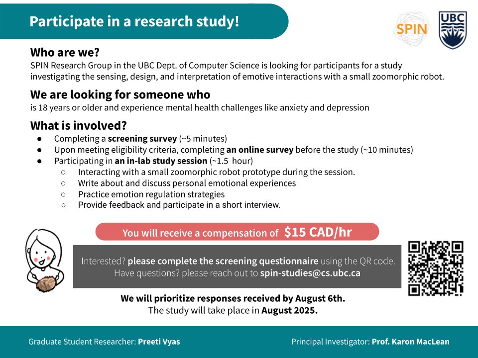 Hello Vancouver folks, we are recruiting for an in-person research study. If you are interested in participating, please complete this screening questionnaire: ubc.ca1.qualtrics.com/jfe/form/SV_5m…

Feel free to circulate this ad in your circles to help spread the word. 🙃