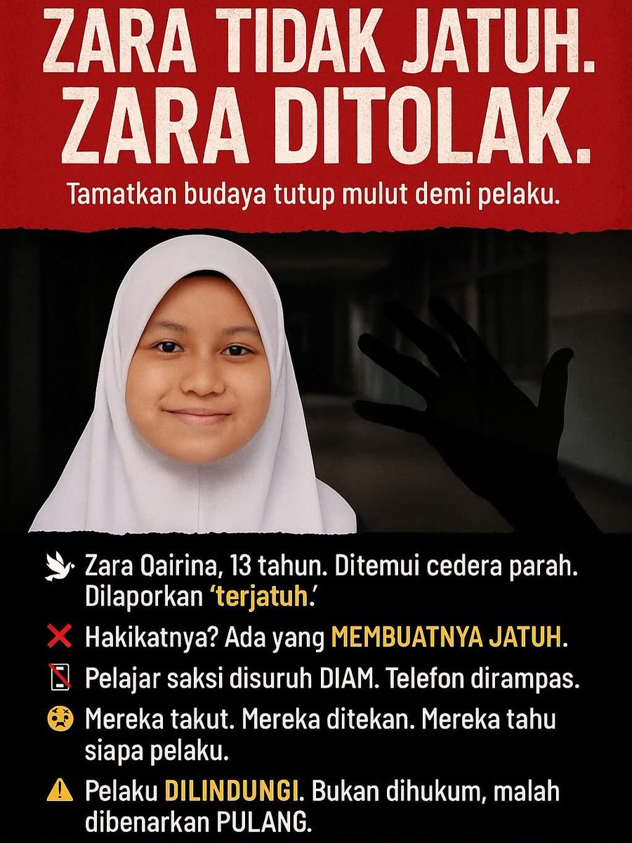 Budaya buli, budaya setan. #JusticeForZaraQairina