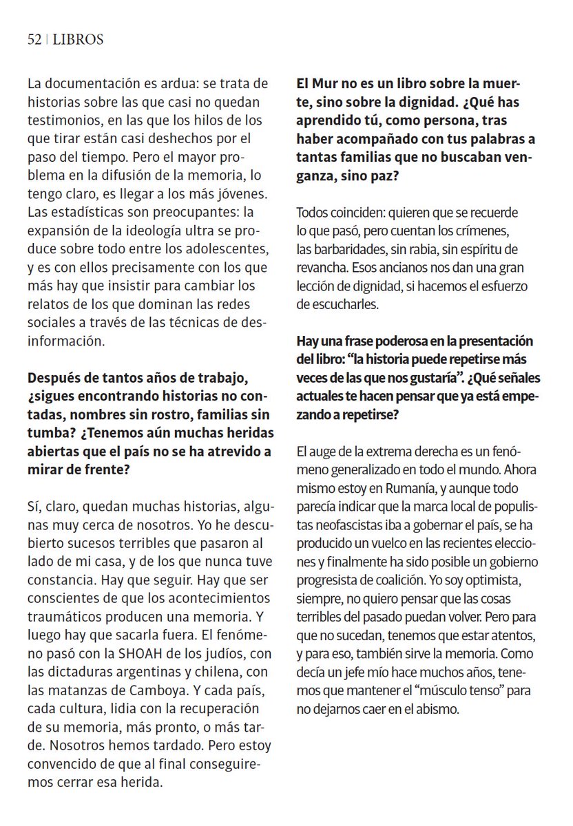 Carlos Olano 🔻 (@clolano) on Twitter photo "Tenemos una responsabilidad, la de no dar la última paletada de tierra sobre las víctimas". Pau Vergara de la <a href="/CTuria/">Cartelera Turia</a> me ha hecho esta entrevista por la publicación del libro de #ElMur y hemos hablado del pasado y del futuro de la memoria. "Tenemos una responsabilidad, la de no dar la última paletada de tierra sobre las víctimas". Pau Vergara de la <a href="/CTuria/">Cartelera Turia</a> me ha hecho esta entrevista por la publicación del libro de #ElMur y hemos hablado del pasado y del futuro de la memoria.