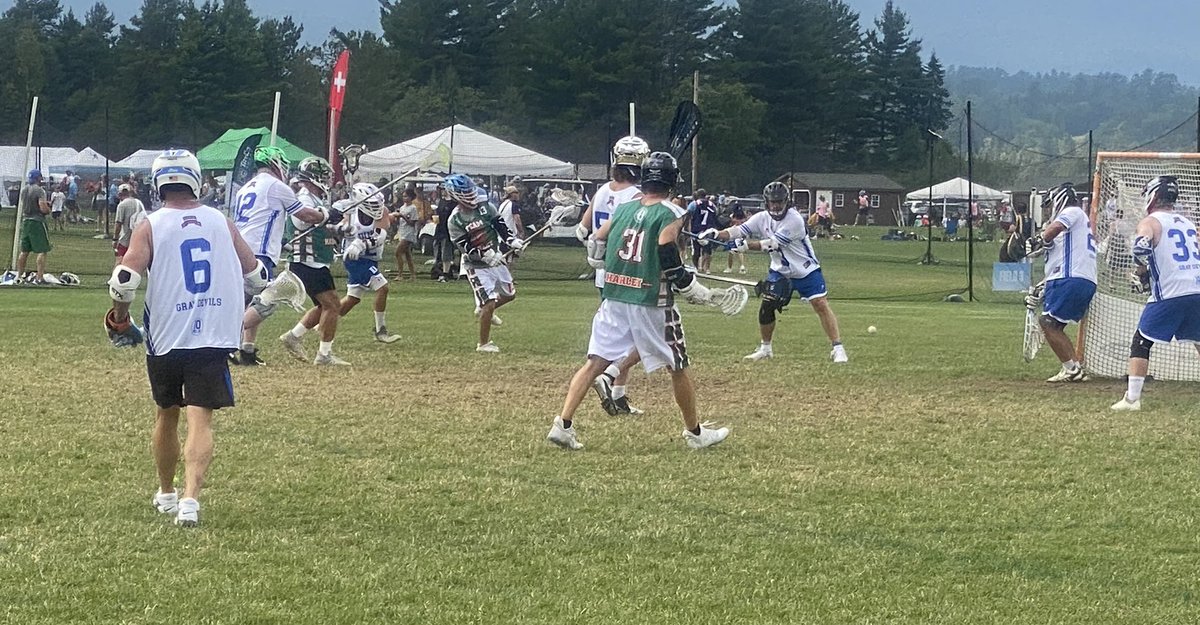 gray_lax's tweet photo. Injury bug struck in 55+ Game 2 vs Harley. Lost top attack man to knee injury, they controlled possession &amp; broke open a close game in 4th Q for 9-2 win. #LaxBrotherhood https://t.co/RLohQUzhLx