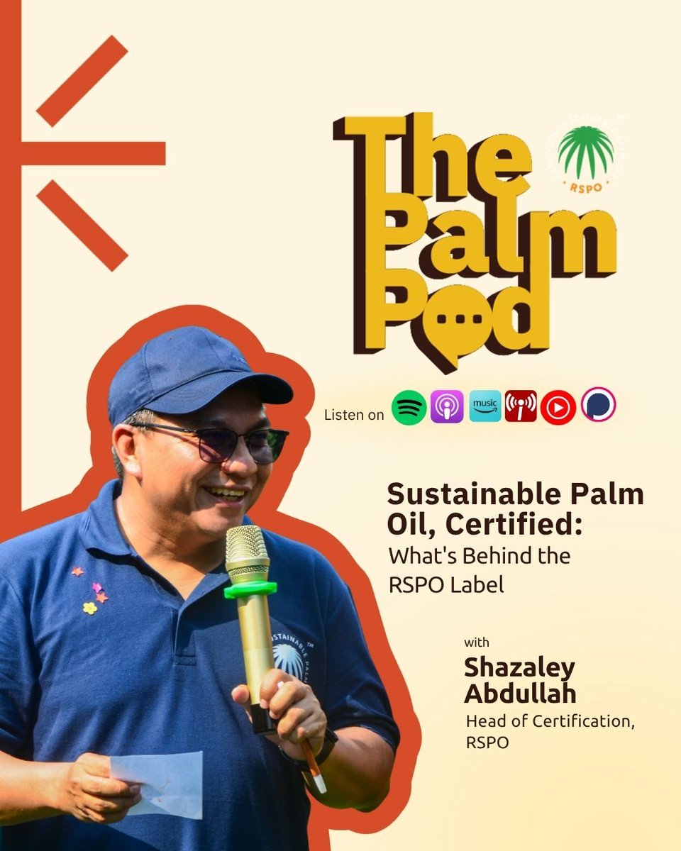 Roundtable on Sustainable Palm Oil (@rspotweets) on Twitter photo What’s behind the RSPO Label?
Ep. 10 of #ThePalmPod breaks it down with Shazaley Abdullah, RSPO, Head of Certification —so you can make smarter, more sustainable choices.
Listen now: na2.hubs.ly/y0DRlr0
#RSPO #SustainablePalmOil What’s behind the RSPO Label?
Ep. 10 of #ThePalmPod breaks it down with Shazaley Abdullah, RSPO, Head of Certification —so you can make smarter, more sustainable choices.
Listen now: na2.hubs.ly/y0DRlr0
#RSPO #SustainablePalmOil