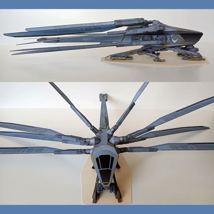 Tektonten's tweet image. Dune House Atreides royal ornithopter papecraft - tektonten.blogspot.com/2025/07/dune-p… #dunemovie 

#papiermodell #papírovýmodel #ペーパークラフト #printable #bouwplaat #bastelbogen #recortable #papercraft #papermodel #cardmodel