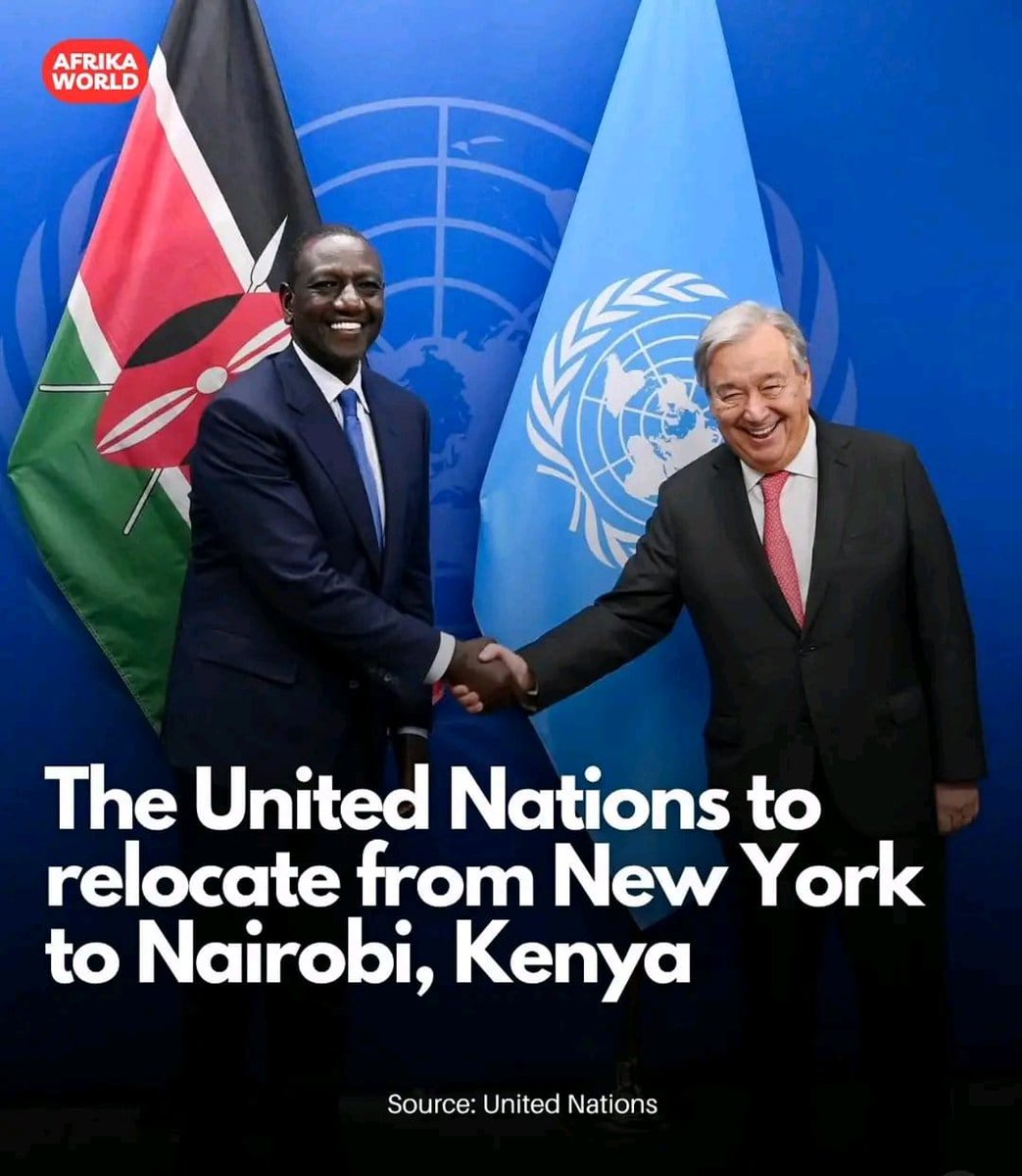 Huge win for Kenya as UN is set to relocate to Kenya. This will not only earn Kenya a national prestige but also a national statue for economic growth. 
#UNChoosesKenya