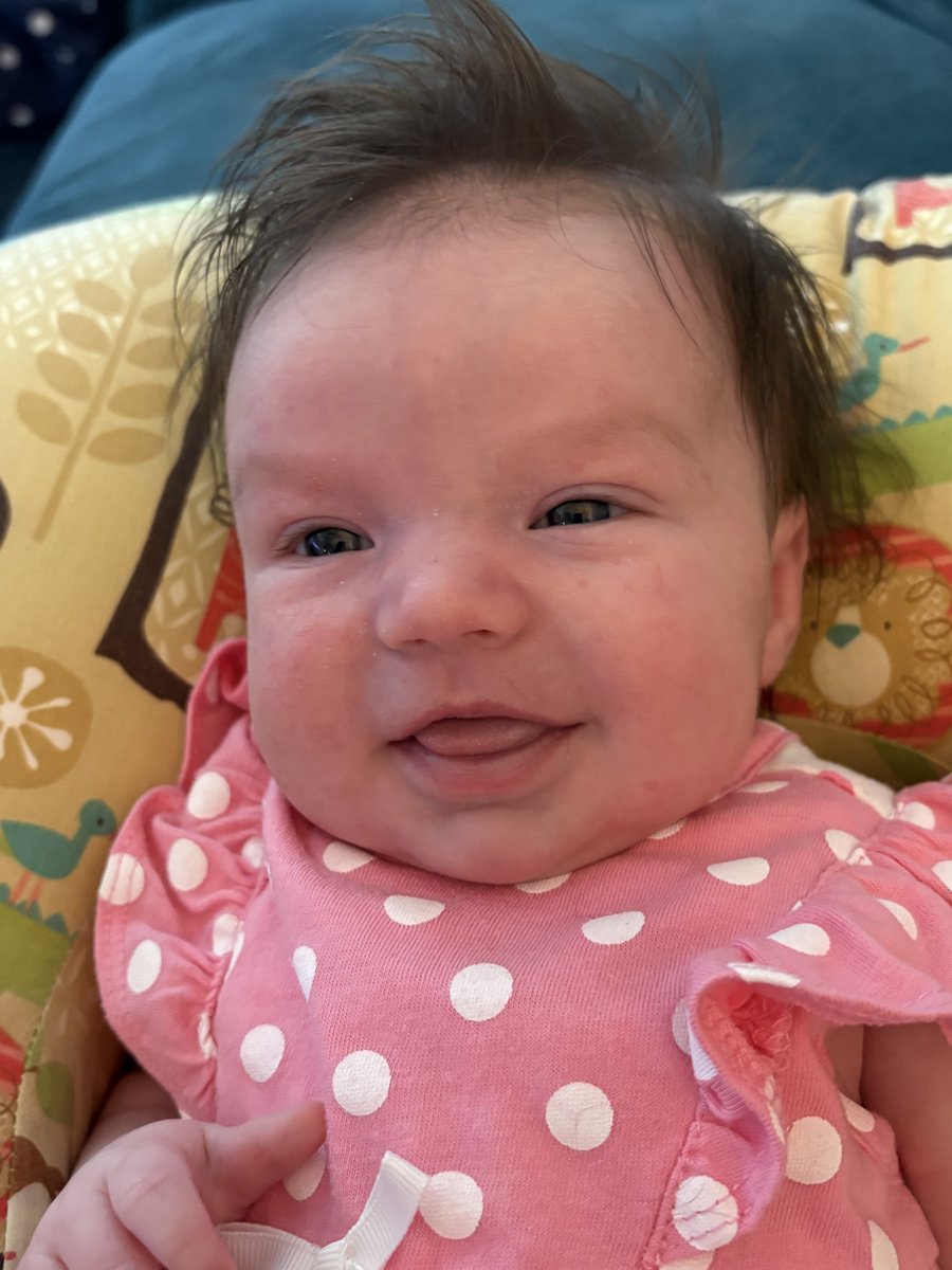 I got to babysit this little wild-haired girl, Liliana, yesterday. She smiled at me.