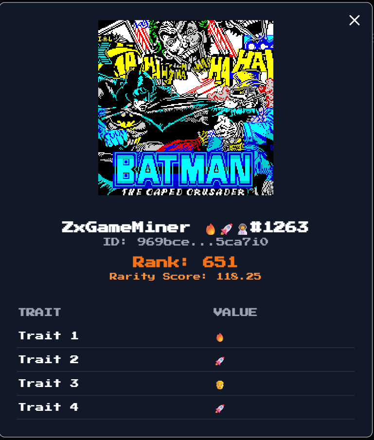 🦇 ZX Spectrum's Batman: The Caped Crusader (1988) broke boundaries with its comic panel engine — each action opened a new frame like a live comic book.
It was Batman meets Blade Runner, drawn in pixels.
Now onchain forever. Walkthrough here <a href="/UniSat_comm/">UniSat Community</a> 
youtube.com/watch?v=U5f91e…