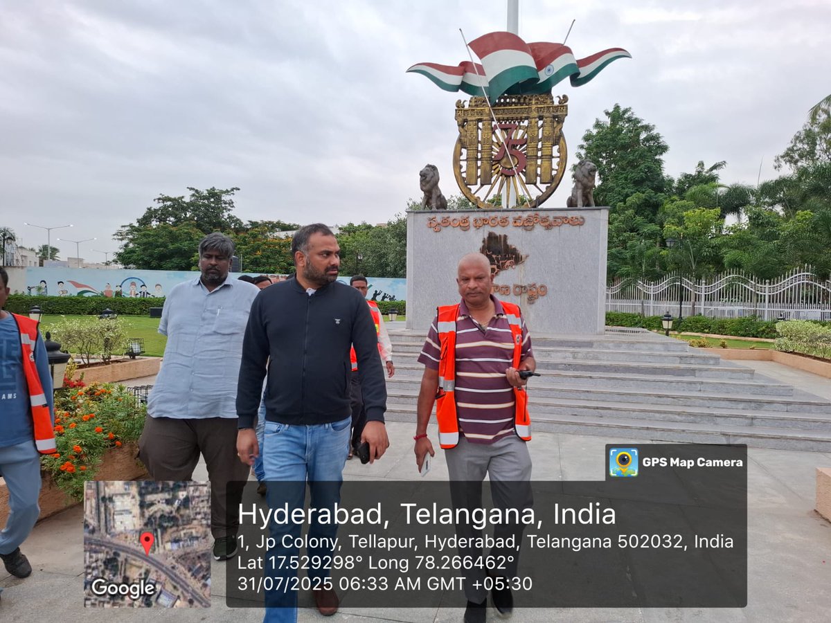 🌅 Morning Inspection – Serilingampally Zone!!!

Commissioner GHMC inspected Kavuri Hills along with ZC, DC &amp; officials, followed by a visit to Patancheru with DC &amp; team.

🦟 Reviewed sanitation drives, anti-larval ops &amp; seasonal disease prevention measures.
✅ Focus on field