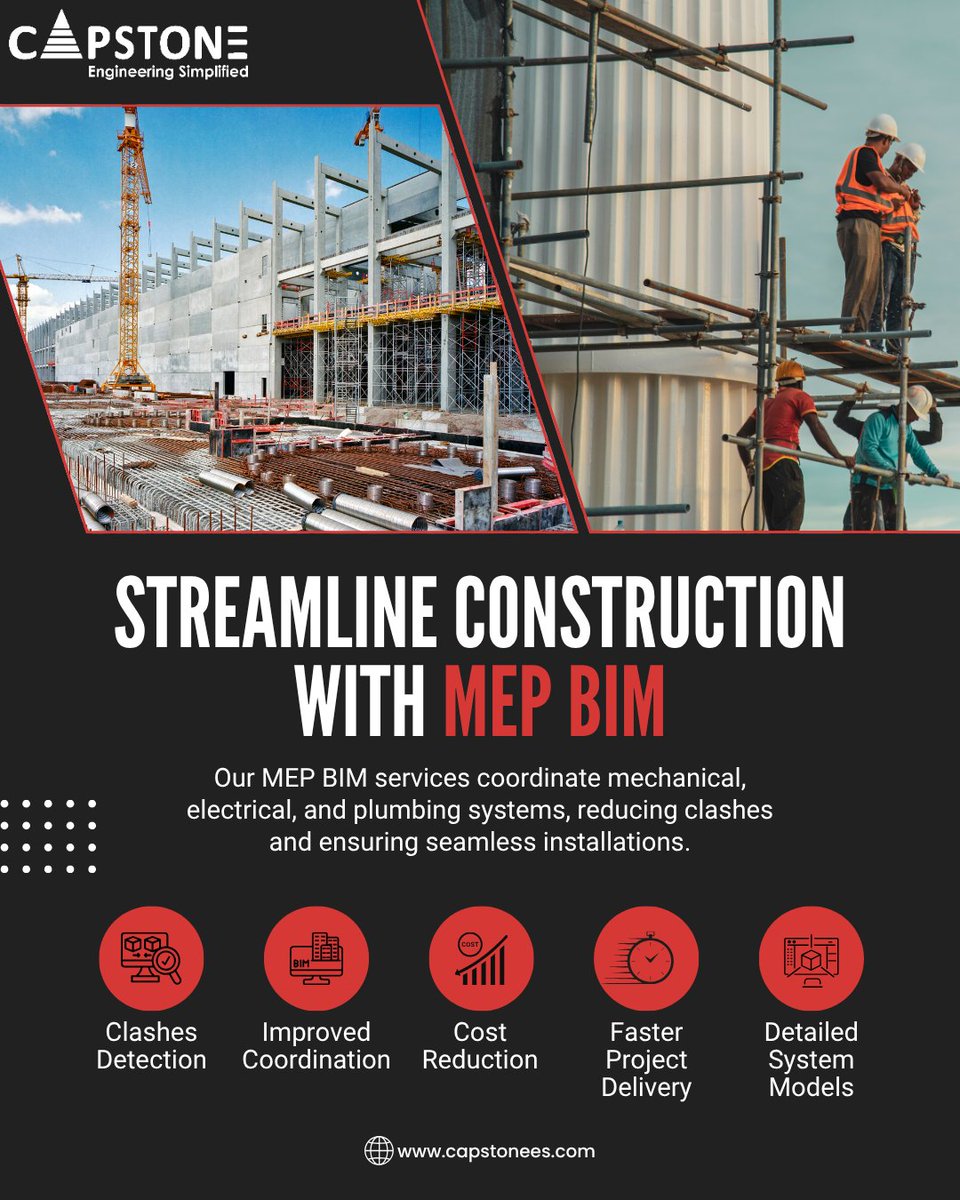 AjCapstone's tweet image. 📐Streamline your construction with precision!
Capstone’s MEP BIM services bring all your building systems into perfect sync—boosting efficiency, accuracy, and project success.

#MEPBIMServices  #MEPBIM #BIMServices #MEPCoordination #EngineeringDesign #mepengineering