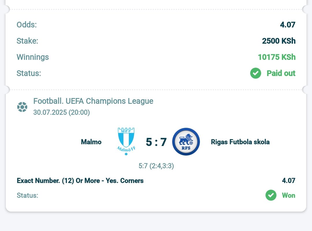 Congratulations 💎💎🔥🔥

Corners won us money 💰 🤑 

Join 22bet today 
welcome.toptrendyinc.com/redirect.aspx?…

Promocode: ZASHA 

#ZASHATIPS #ZASHAWINS