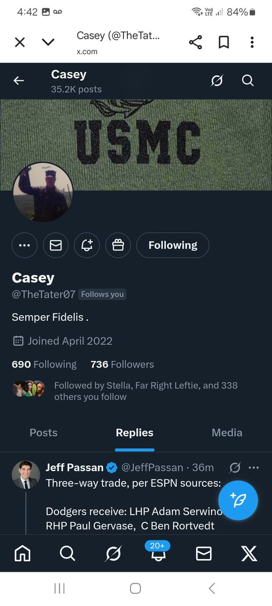 I think we should be able to get this USMC veteran alot more friends,  please give <a href="/TheTater07/">Casey</a> a follow, repost he follows back  💪🫶👊💥💯🇺🇸🫡 let's take him to 1k