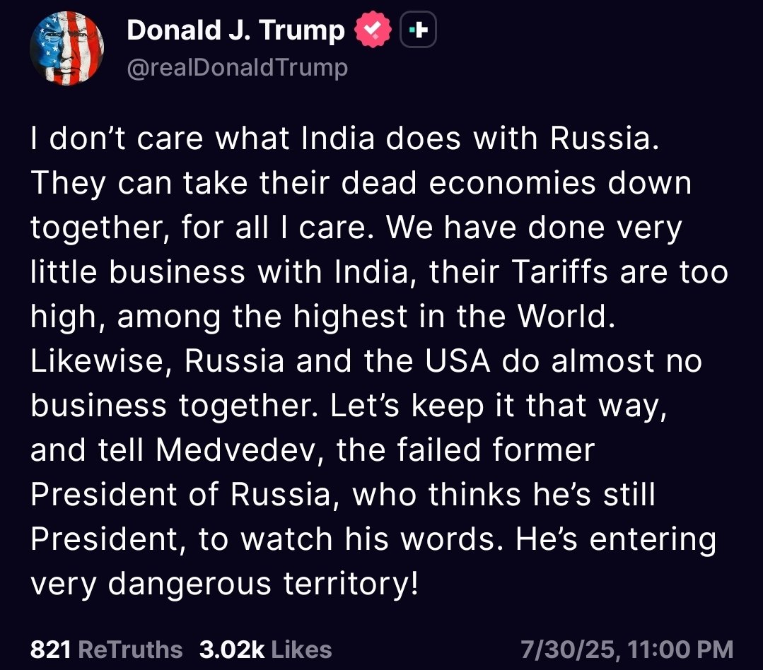 Trump just told India "Thank you Come Again"