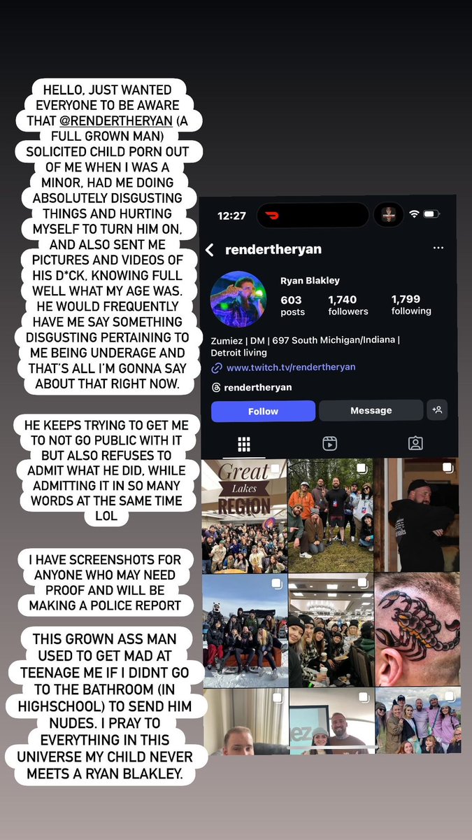 vermin_wife's tweet photo. @RendertheBooty solicited underage porn out of me when i was a minor in 2017. He was like 26 at the time. He frequently requested for me to do things such as try to fit a tv remote inside myself, use a cucumber or carrot from my family’s fridge to masturbate with and then put https://t.co/UmZ4GaYcqi