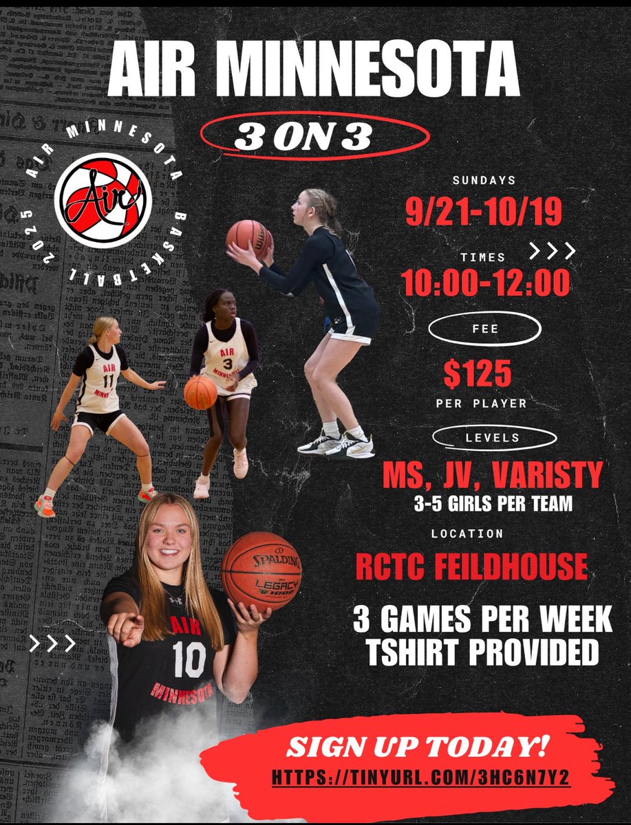 Fall 🍁3️⃣v3️⃣ is here 
Sign up starting today!!! 
Pick your teams and your level 

airminnesotabasketball.sportngin.com/register/form/…