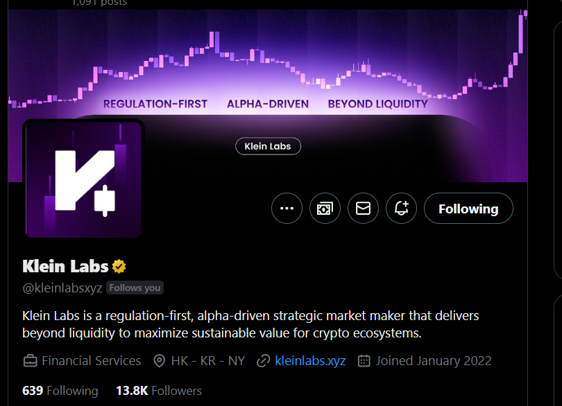 Crypto_CoolGuy's tweet photo. Congratulations to @kleinlabsxyz on earning the gold checkmark!
Your commitment to regulation-first, alpha-driven innovation is setting a new benchmark in Web3.

Onward and upward! 🚀

Proud to witness your journey beyond liquidity. 💥

#KleinLabs #GoldVerified #Web3 #MarketMaker https://t.co/yFrUOvI3zh