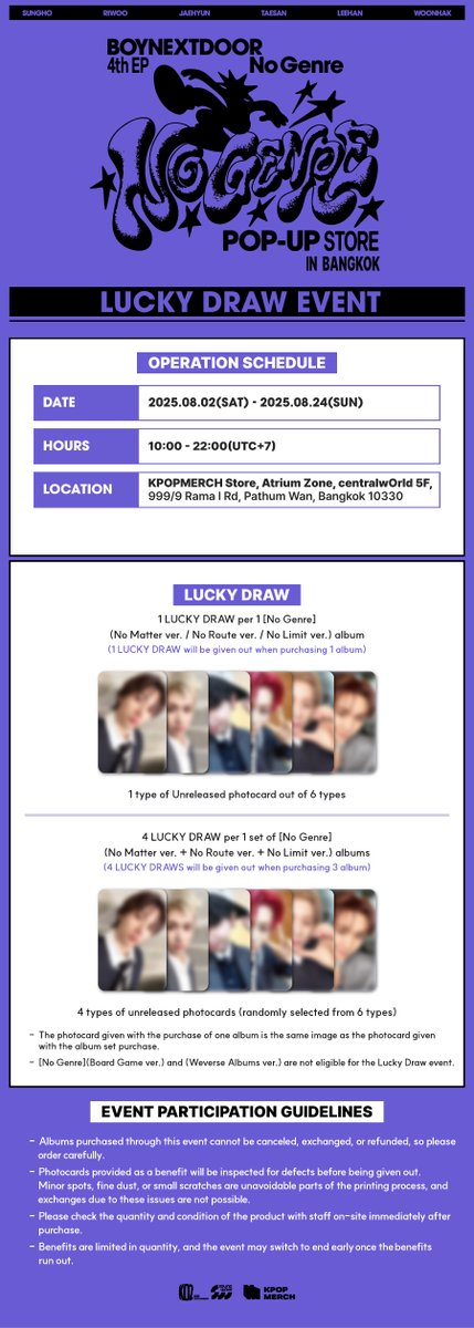 BOYNEXTDOOR 4th EP 'No Genre' POP-UP STORE (@BOYNEXTDOOR_SW