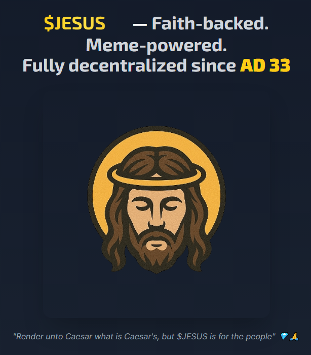 TheRebirthCoin's tweet photo. BTC: Created in 2009
ETH: 2015
DOGE: 2013
JESUS: AD 33
“In the beginning was the Word…” – John 1:1
OG whitepaper = The Gospel
Backed by Heaven
Still pumping souls
#DeFiRevival #RebirthCoin #GospelOnChain https://t.co/tysbZ8m9wV