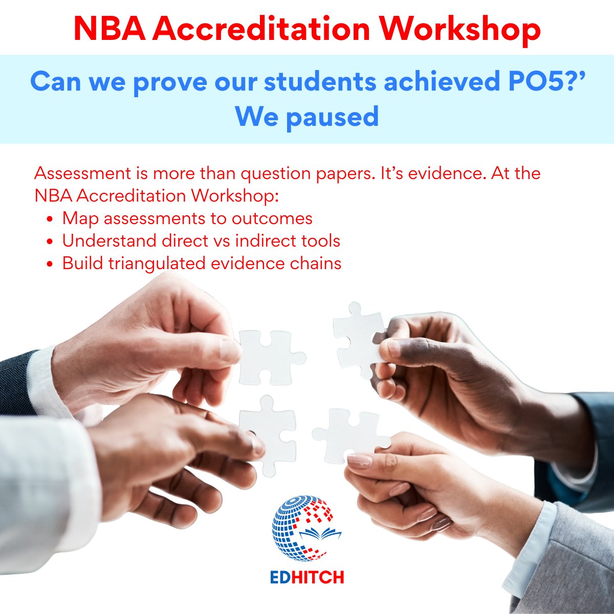 Edhitch_in's tweet image. PO Attainment Isn&apos;t a Guess. It&apos;s Evidence.
📅 Register: forms.gle/r9jBCosuL7XQM3…
#POAttainment #OutcomeMapping #NBAAccreditation #OBE #EducationalAssessment #Edhitch