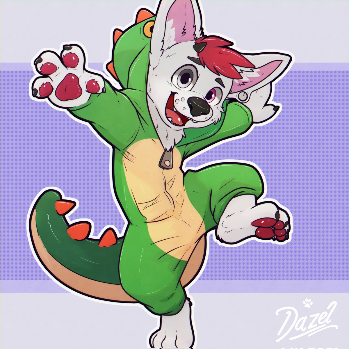 This wittle fennec is Felix!! 🦊💛
He looks sooo adorable in his dinosaur kigurumi!! 🦖✨
He thinks he’s super ferocious and wants to destroy a whole LEGO city!! RAWR!! 🦕

Do you fluffies like how the drawing turned out? 🐾🎨

Join my telegram channel:

t.me/dazelcray