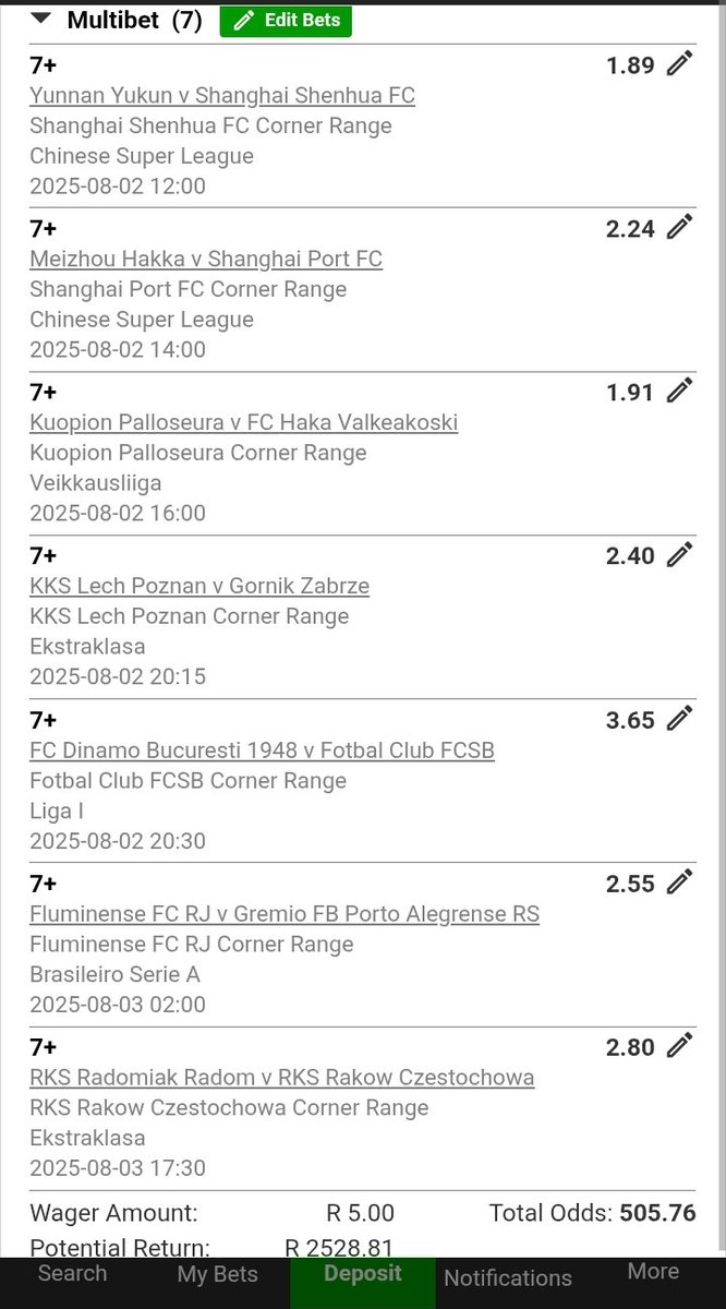 CornersCode's tweet photo. BW849D45C

🚨7+ CORNERS SPECIAL🚨
💥Odds locked. Corners market hot🔐
This one isn’t for the faint-hearted—if you’re serious about the corner game, STAKE &amp; WATCH IT RAIN!💸

📢RETWEET if you're staking
💬COMMENT“Locked”once you’ve loaded it

#7PlusCorners #CornersCode #betway https://t.co/pP0m78lu3h