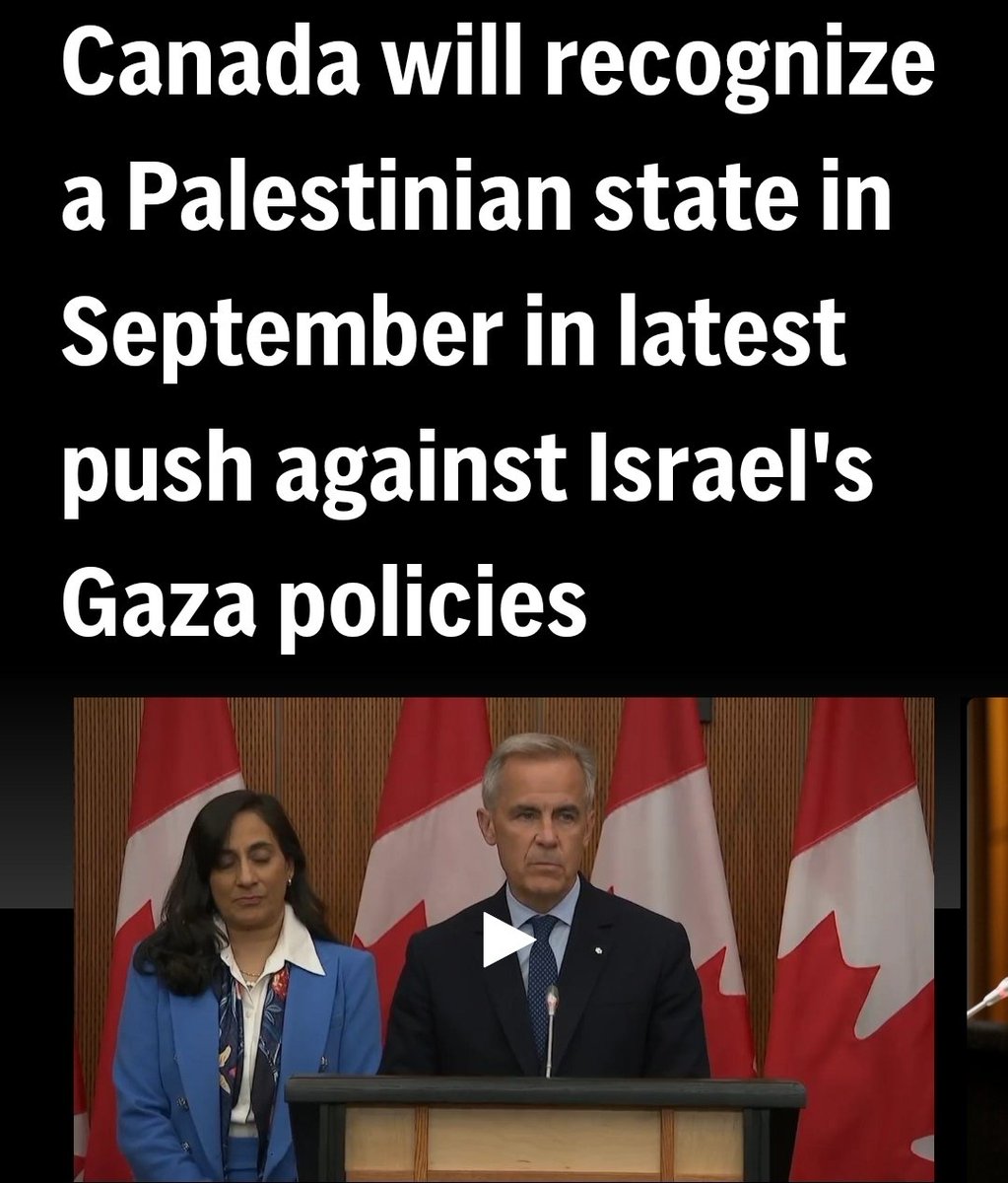 Canada vows to recognize a Palestinian state.