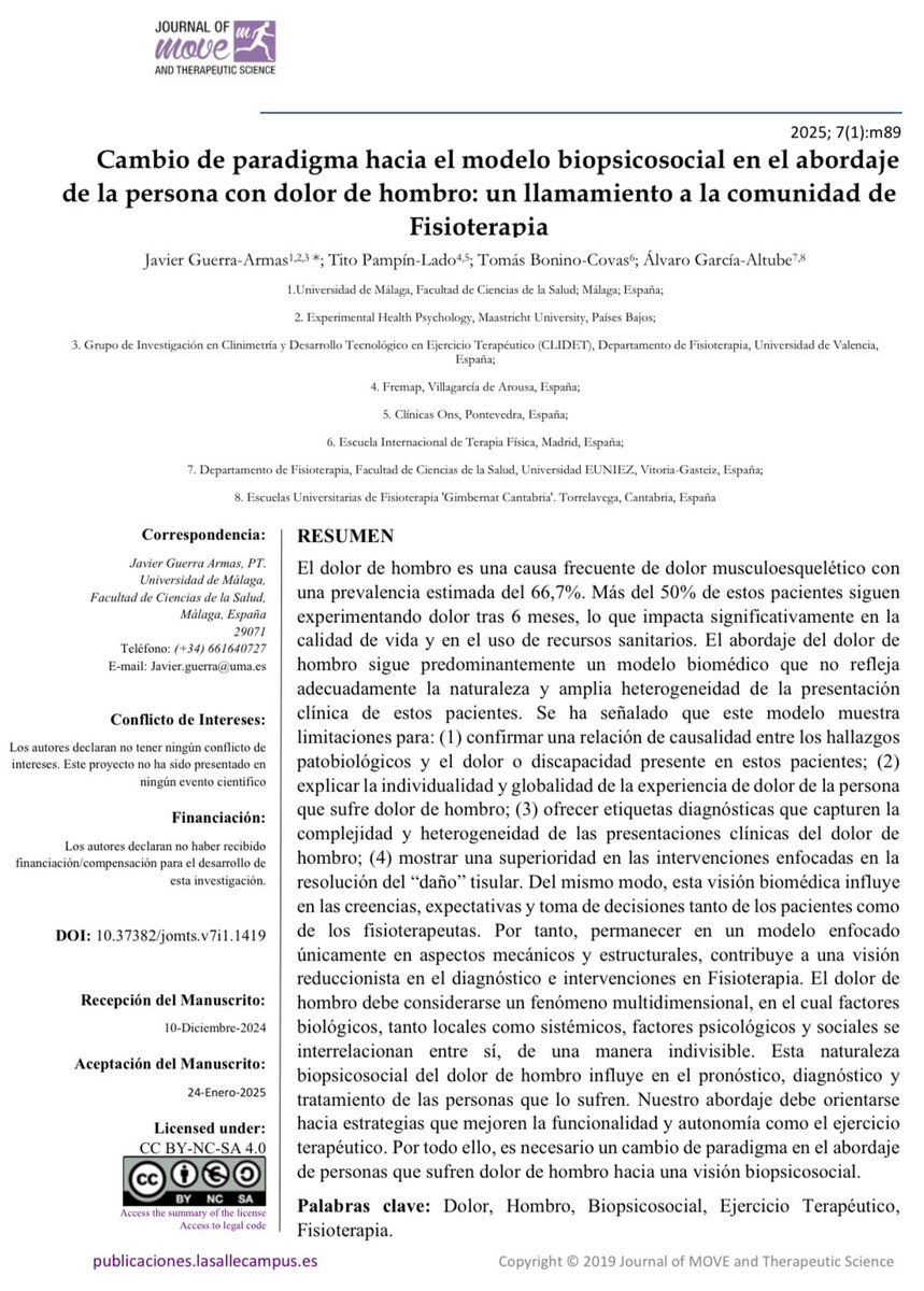 Acabamos de publicar este artículo en relación al dolor de hombro. Espero que sea de vuestro interés 🙏 

publicaciones.lasallecampus.es/index.php/MOVE…