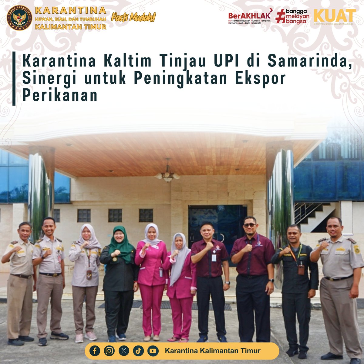 KarantinaKaltim's tweet photo. Samarinda (30/7) – Karantina Kalimantan Timur melakukan kunjungan kerja ke dua Unit Pengolahan Ikan (UPI) di Samarinda, yaitu PT. Syam Surya Mandiri dan CV. Bone Putra Mandiri. https://t.co/kF3Um1FeXP