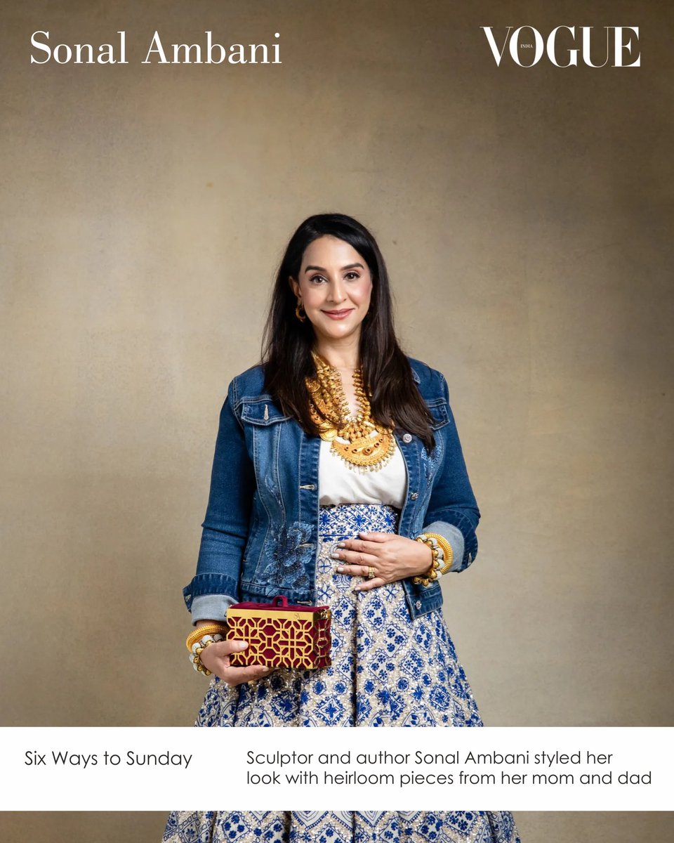 Thank you Rochelle Pinto &amp; khusshbu Bagga for a beautiful Vogue High Tea. Honoured to share my family heirlooms with <a href="/VOGUEIndia/">VOGUE India</a> where heritage meets the present. Carried my bespoke handbag, made for my daughter - creating tomorrow’s treasures today.

🔗 vogue.in/gallery/navrat…