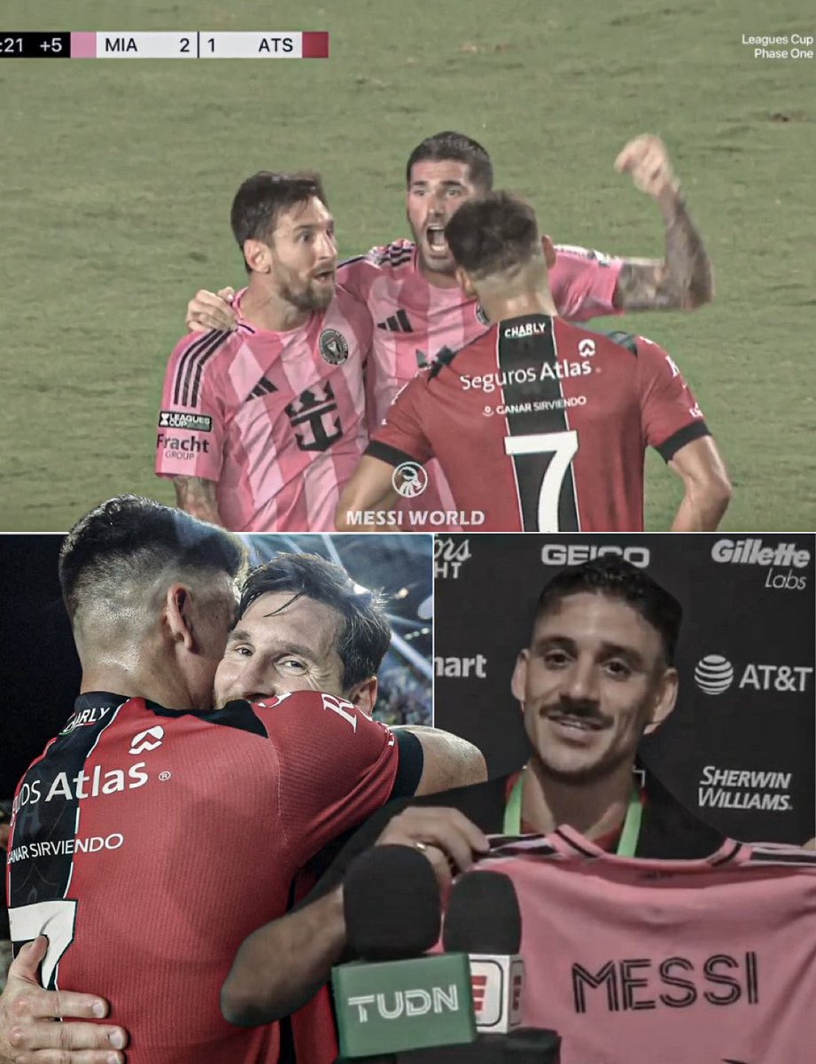Matías Coccaro (Atlas):

"After we scored the equalizer, I started to motivate my teammates, we were looking for the second goal, and that's why I celebrated that way, but then Inter Miami scored again, and Messi came and celebrated right in my face, full of emotions.

And what