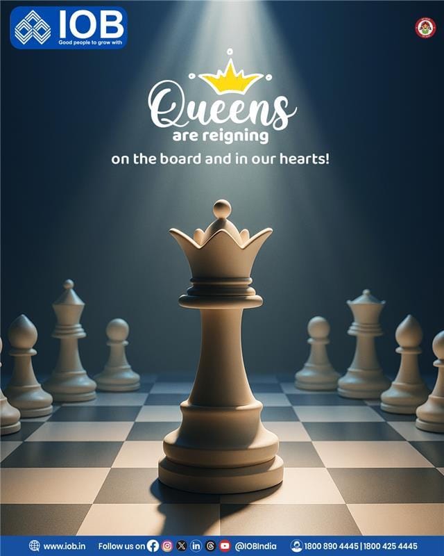 Congratulations to Divya Deshmukh for her incredible victory at the FIDE Women’s World Cup, becoming a Grandmaster!

A hard-fought battle against the legendary Koneru Humpy, who has been an inspiration to all. Both queens have made India proud!

#Chess #GrandMaster #IOB