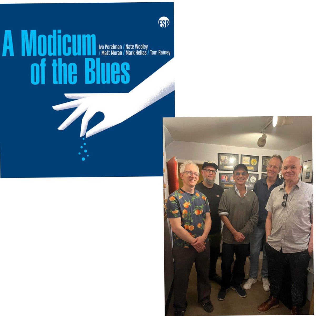 And now free jazz sax master Ivo Perelman is doing the same slight alteration with A Modicum Of The Blues (CD, digital), on which he plays with a quintet comprised of trumpeter Nate Wooley, bassist Mark Helias, drummer Tom Rainey, and, instead of a pianist, Matt Moran on the