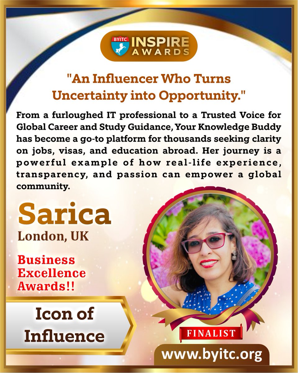 BYITC Business Excellence Awards 2025 Finalist Announcement

Learn more about the BYITC Business Excellence Awards 2025:

byitc.org/business-excel…

#BYITC
#Supermaths
#IconOfInfluence
#CareerGuidance
#GlobalInspiration
#YourKnowledgeBuddy