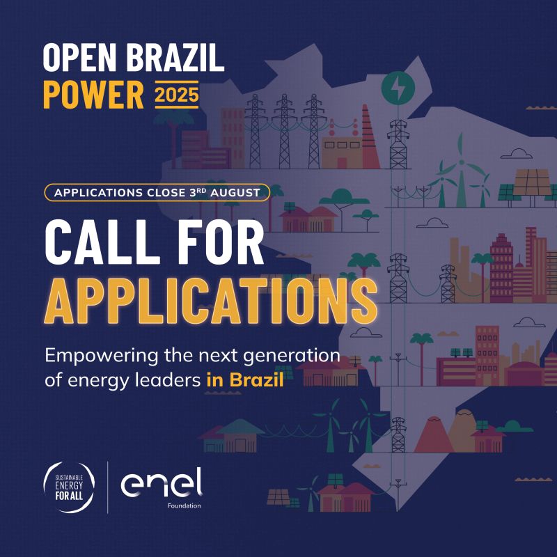 Damilola Ogunbiyi (@damilolasdg7) on Twitter photo Would you like to be part of Brazil’s clean energy transition?
<a href="/SEforALLorg/">Sustainable Energy for All</a> & <a href="/EnelFoundation/">Enel Foundation</a> are welcoming applications for the first cohort of Open Brazil Power, a high-impact initiative tailored for #Brazil’s emerging #energy leaders.
Apply today: docs.google.com/forms/d/e/1FAI… Would you like to be part of Brazil’s clean energy transition?
<a href="/SEforALLorg/">Sustainable Energy for All</a> & <a href="/EnelFoundation/">Enel Foundation</a> are welcoming applications for the first cohort of Open Brazil Power, a high-impact initiative tailored for #Brazil’s emerging #energy leaders.
Apply today: docs.google.com/forms/d/e/1FAI…